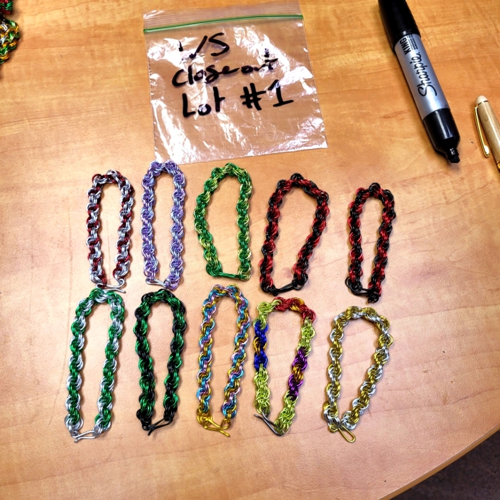 Wholesale closeout lot #1 handmade aluminum chainmail bracelets